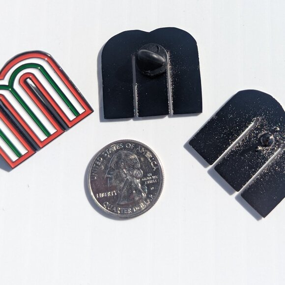 Pin M Mexico For Caps And Clothing Enamel Badge Baseball Pin Mexican Pin MX - Picture 2 of 6